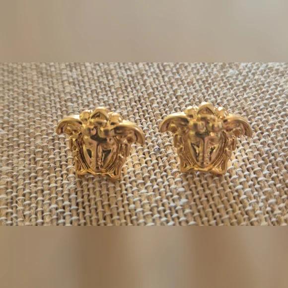 Versace Medusa Stud Earrings Worn Once - Picture 2 of 3